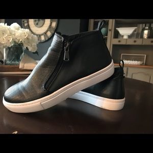 Steve Madden zip high top sneakers.